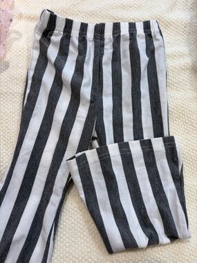 Black & White Striped Kids Pants